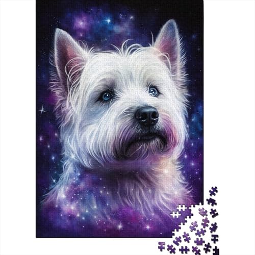 Puzzle für Kinder 1000 Teile, Galaxie-Tier-Hund, Puzzle für Kinder und Holzbrett-Puzzle, Spielzeug, Denkspiel, 1000 Teile (75 x 50 cm) von GQmoney