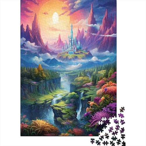 Puzzle für Kinder 500 Teile Himmelslandschaft Fantasiefarben Puzzles für Kinder und Holzbrettpuzzles Spielzeug Denkspiel 500 Teile (52 x 38 cm) von GQmoney