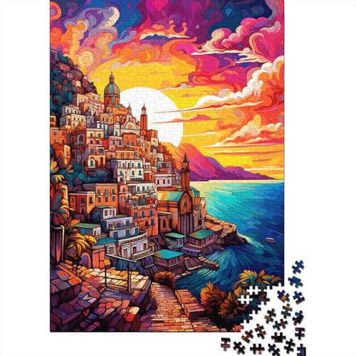 Puzzle für Kinder Amalfiküste Puzzles Lustiges Familienpuzzle Lernspiel Hölzernes kreatives Puzzle Puzzlespiel Spielzeug Geschenk 1000 Teile (75x50cm) von GQmoney