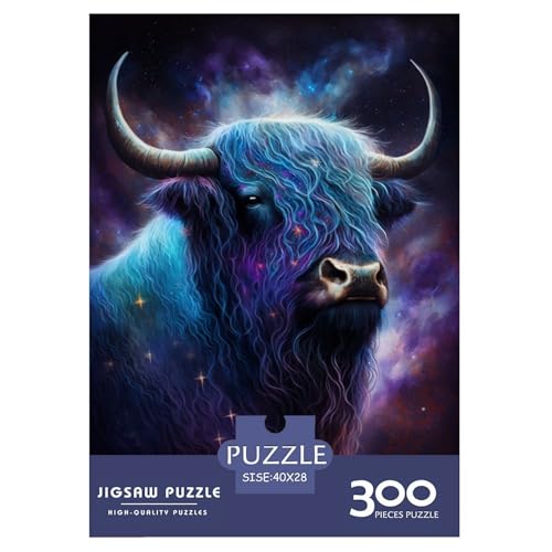 Puzzle für Kinder Galaxy Art Yak Puzzle 300 Teile Kreatives rechteckiges Puzzle Denksportspiel 300 Teile (40x28cm) von GQmoney