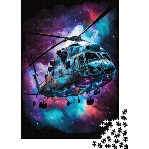 Puzzle für Kinder Galaxy Helikopter 500-teiliges Puzzle Holzpuzzle für Kinder ab 18 Jahren Puzzle Lernpuzzle Familienspiel 500 Teile (52 x 38 cm) von GQmoney