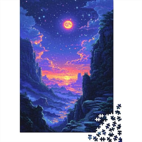 Puzzle für Kinder und Jugendliche, Fantasielandschaft, Natur, 1000-teiliges Puzzle, Holzpuzzle für 18-Jährige, Heimdekoration, 1000 Teile (75 x 50 cm) von GQmoney