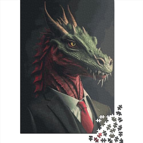 Puzzle für Kinder und Jugendliche, Roter Drache, 1000-teiliges Puzzle, Holzpuzzle, kreatives Puzzle, Lernspielzeug, 1000 Teile (75 x 50 cm) von GQmoney