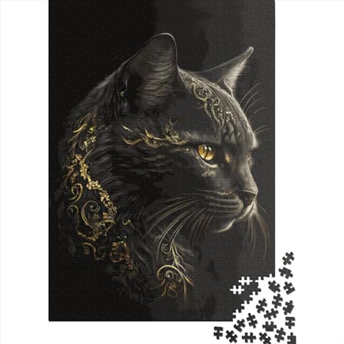 Puzzle für Kinder und Jugendliche, goldene Katze, 300-teiliges Puzzle, Holzpuzzle, kreatives Puzzle, Lernspielzeug, 300 Teile (40 x 28 cm) von GQmoney