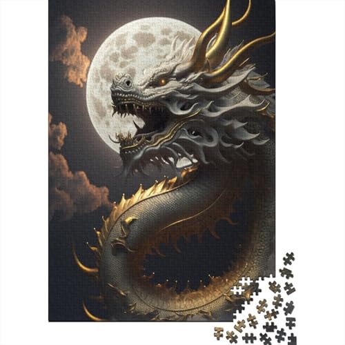 Puzzle mit 1000 Teilen, „Brave Dragon“, Schwierigkeitsgrad: Puzzle, Lernspiel, Spielzeug, 1000 Stück (75 x 50 cm) von GQmoney