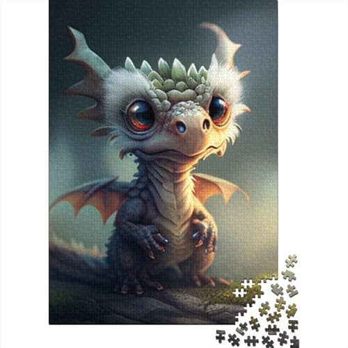 Puzzle mit 1000 Teilen, süße Baby-Drachen, quadratische Puzzles für Erwachsene und Holzpuzzles, Lernspielzeug, Familienspiele, 1000 Teile (75 x 50 cm) von GQmoney