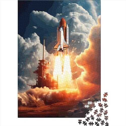 Puzzle mit 1000 Teilen zum Thema „Raketenstart“, Puzzle für Teenager, Thanksgiving, Puzzle für Kinder, Lernspiel, Herausforderungsspielzeug, 1000 Teile (75 x 50 cm) von GQmoney