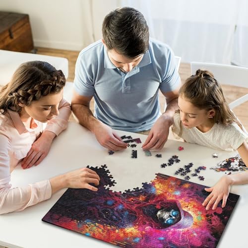 Puzzle mit 300 Teilen, farbenfrohes psychedelisches Gemälde mit Skeletten, Familienaktivität, Puzzle, Lernspiele, 300 Teile (40 x 28 cm) von GQmoney