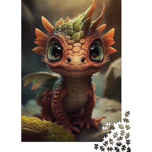 Puzzle mit 500 Teilen für Erwachsene, süße Baby-Drachen-Puzzles für Erwachsene und Holzpuzzles, Denksportaufgaben für Erwachsene, 500 Teile (52 x 38 cm) von GQmoney