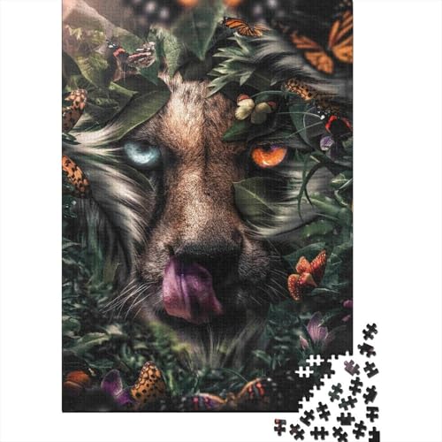 Puzzle mit Blumen-Geparden-Motiv, 300 Teile, für Erwachsene, Spielzeug, Denkspiel, Lernspiel für Erwachsene, Stressabbau, Heimdekoration, 300 Teile (40 x 28 cm) von GQmoney