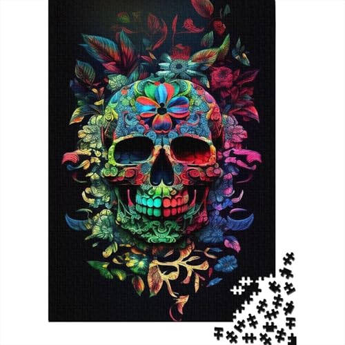 Puzzle mit mexikanischem Totenkopf, 300 Teile, Schwierigkeitsgrad für Erwachsene, Puzzles, Lernspielzeug, Spiele, Familiendekoration, 300 Stück (40 x 28 cm) von GQmoney