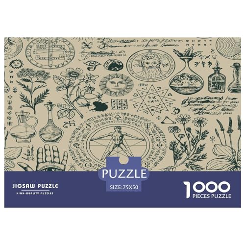 Puzzles für Erwachsene, 1000 Teile, Dunkles Muster, kreative Holzpuzzles, praktisches Spiel, Puzzle, Familiendekoration, 1000 Teile (75 x 50 cm) von GQmoney