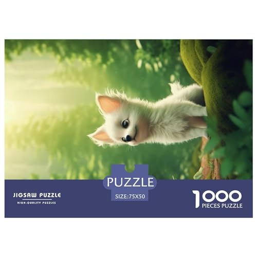 Puzzles für Erwachsene, 1000 Teile, niedlicher Cartoon-Hund, kreative Holzpuzzles, praktisches Spiel, Familiendekoration, 1000 Teile (75 x 50 cm) von GQmoney
