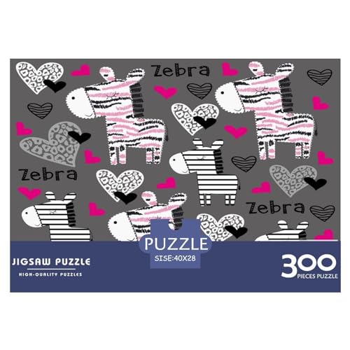 Puzzles für Erwachsene, 300-teiliges Puzzle für Erwachsene, Love Zebra, kreative rechteckige Puzzles, Holzpuzzle, Puzzle 300 Teile (40 x 28 cm) von GQmoney