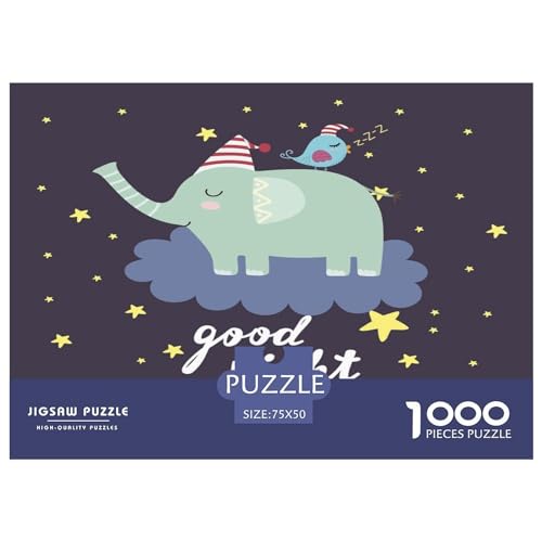 Puzzles für Erwachsene, Sternelefant, Holzpuzzle, 1000 Teile, kreatives rechteckiges Puzzle, Denksportaufgaben, Spiel, 1000 Teile (75 x 50 cm) von GQmoney