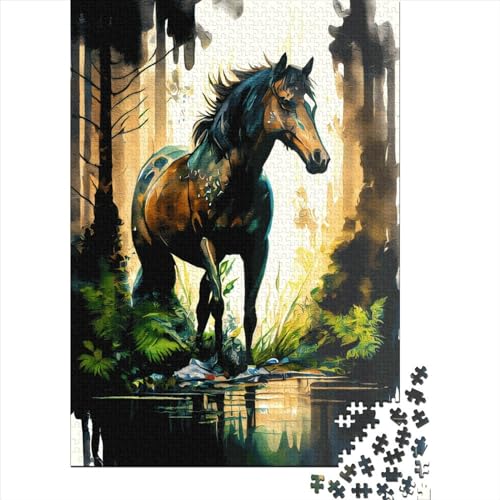 Puzzles für Kinder, Pferde-Puzzles für Kinder, 500 Puzzles aus Holz für Erwachsene, 500-teiliges Puzzle für Kinder und Teenager, Puzzlespiel 500 Teile (52 x 38 cm) von GQmoney