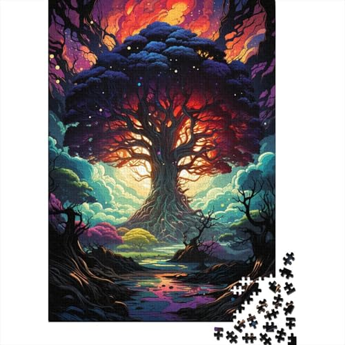 Puzzles für Kinder Puzzles für Kinder Malen des Weltenbaums Puzzles aus Holz Kreatives Puzzle Familienfreunde-Spiel Puzzle Lustiges Spielzeug Geschenke 300 Teile (40x28cm) von GQmoney