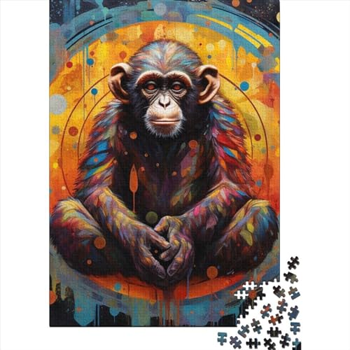 Puzzlespiel für Erwachsene, Art Monkey, Holzpuzzles für Erwachsene, Puzzles für Erwachsene, Lernspiel, Herausforderungsspielzeug, 1000 Teile (75 x 50 cm) von GQmoney