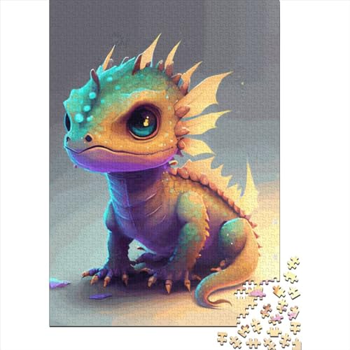 Puzzlespiel für Erwachsene, Baby-Drache, Holzpuzzles für Erwachsene, Puzzles für Erwachsene, Lernspiel, Herausforderungsspielzeug, 1000 Teile (75 x 50 cm) von GQmoney