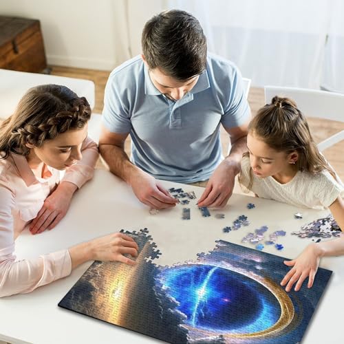 Rechteckiges Puzzle mit 1000 Teilen für Kinder, farbenfrohes Fantasie-Puzzle, kosmisches schwarzes Loch, kreative Puzzle-Herausforderung, Spielzeug-Puzzles für Kinder, 1000 Stück (75 x 50 cm) von GQmoney