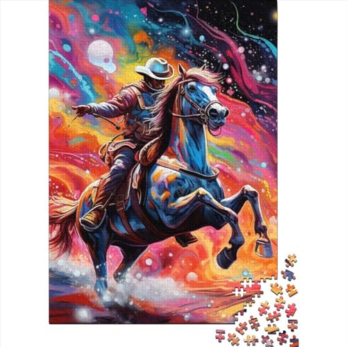 Reitpferd 1000-teiliges Puzzle für Erwachsene, für Kinder, Puzzles, nachhaltiges Puzzle | Spiele 1000 Teile (75 x 50 cm) von GQmoney