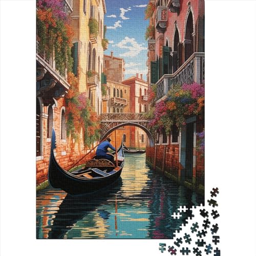 Riverside Town Puzzle, Premium-Puzzle, 100 % recyceltes Kartonpapier, rechteckig, für Jungen oder Mädchen, 70 x 50 cm, 1000 Teile von GQmoney