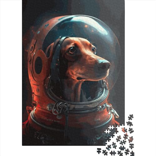 Roter Dackel-Astronaut, Puzzle 500 Teile für Kinder | Puzzles | 500-teiliges Puzzle, Lernspiele, Heimdekoration, Puzzle 500 Teile (52 x 38 cm) von GQmoney