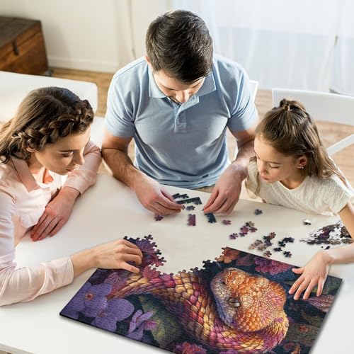 Schlangen in den Blumen, 500-teiliges Puzzle für Kinder, Puzzles für Teenager, Geschenke für Puzzles, Entspannungspuzzles, Denksportaufgaben, 500 Teile (52 x 38 cm) von GQmoney