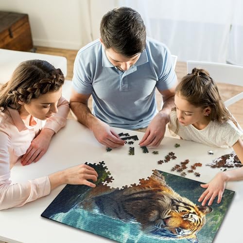 Schönes Tigergemälde, Puzzle 500 Teile für Kinder, Puzzle für Kinder, 500-teiliges Puzzle, Lernspiele, 500 Teile (52 x 38 cm) von GQmoney