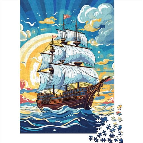 Segelboot-Puzzle, einzigartige Heimdekoration, 100 % recycelter Karton, Puzzle für Jungen oder Mädchen, 70 x 50 cm, 1000 Teile von GQmoney