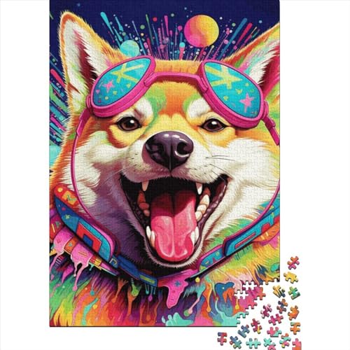 Sommer-Hunde-Puzzle für Kinder und Jugendliche, 300 Teile, Holzpuzzle für Kinder und Jugendliche, einzigartige Heimdekoration und Thanksgiving, 300 Teile (40 x 28 cm) von GQmoney