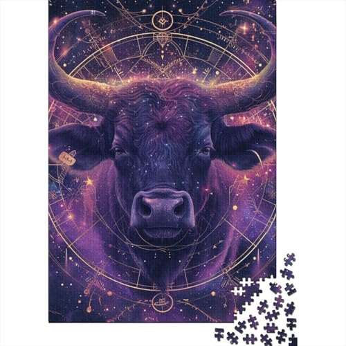 Stier-Puzzle, Gehirnaufgabe, 100 % recycelter Karton, Puzzle für Kinder und Erwachsene ab 12 Jahren, 38 x 26 cm, 1000 Teile von GQmoney