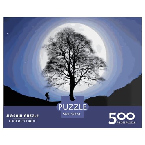 Sycamore Gap Tree 500-teiliges Puzzle für Erwachsene und Teenager, Teenager, Mann, Frau, Geschenk, 500 Teile (52 x 38 cm) von GQmoney