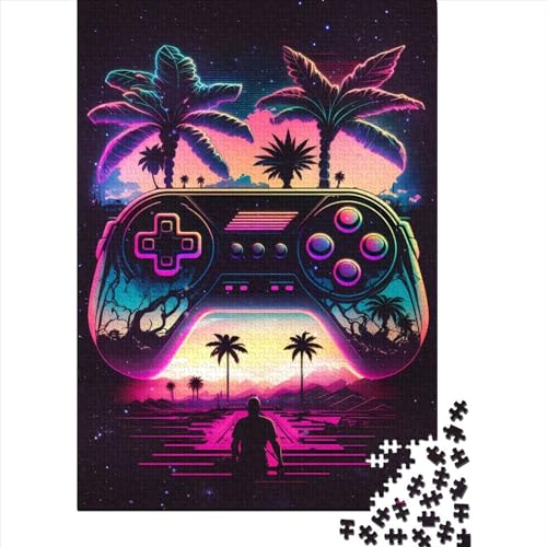 Synthwave-Controller, 500-teiliges Puzzle für Erwachsene, Spielzeug, Denkspiel, Lernspiel für Erwachsene, Stressabbau, Heimdekoration, 500 Teile (52 x 38 cm) von GQmoney