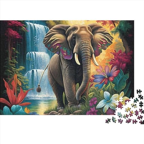 Tier-Elefant-Puzzle für Erwachsene und Jugendliche, 1000 Teile, Puzzle für Erwachsene, nachhaltige Puzzlespiele, 1000 Teile (75 x 50 cm) von GQmoney