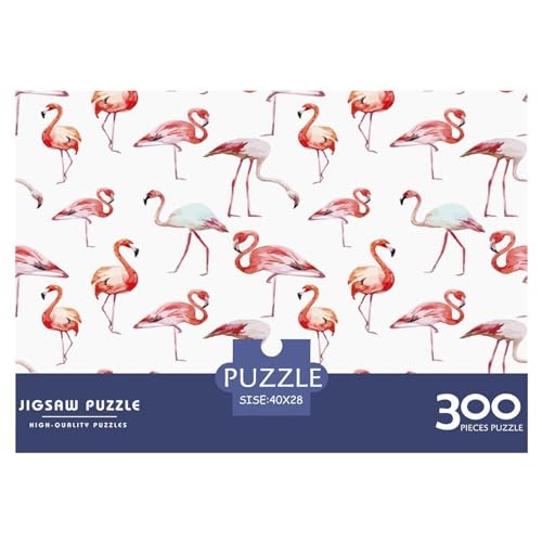 Tier-Flamingo-Puzzle, 300 Teile, kreatives rechteckiges großes Familienpuzzlespiel, Kunstwerk für Erwachsene, Teenager, 300 Teile (40 x 28 cm) von GQmoney