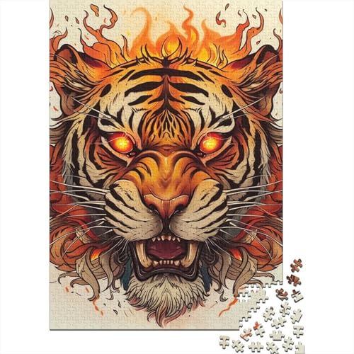 Tiger-Puzzle, Gehirn-Teaser, 100 % recycelter Karton, Puzzle für Kinder und Erwachsene ab 12 Jahren, 38 x 26 cm, 1000 Teile von GQmoney