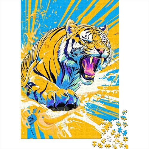 Tiger Puzzle Gehirnaufgabe, Premium-Papp-Puzzle für Kinder und Erwachsene ab 12 Jahren, Ostergeschenke, 38 x 26 cm, 1000 Teile von GQmoney