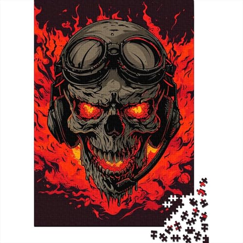 Totenkopf-Puzzle, Entspannung, Herausforderung, Spielzeug, Papier, rechteckig, Puzzle für Jungen oder Mädchen, 38 x 26 cm, 1000 Stück von GQmoney