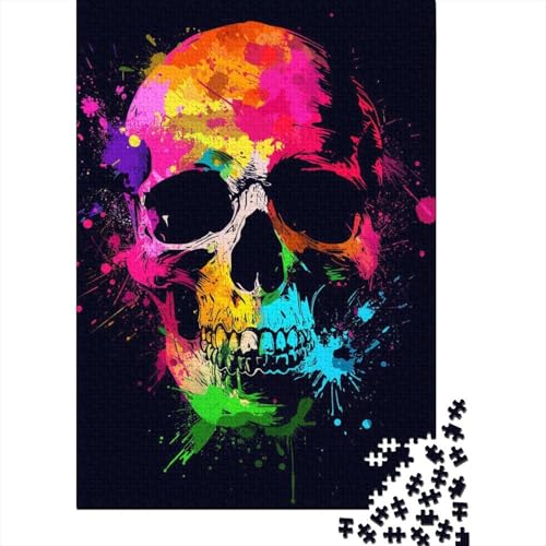 Totenkopf-Puzzle, Entspannung, Herausforderung, Spielzeug, Premium-Papp-Puzzle, für Erwachsene, Kinder, Ostergeschenke, 38 x 26 cm, 1000 Stück von GQmoney