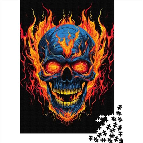 Totenkopf-Puzzle, Premium-Puzzle, 100 % recyceltes Kartonpapier, rechteckig, für Jungen oder Mädchen, 70 x 50 cm, 1000 Teile von GQmoney