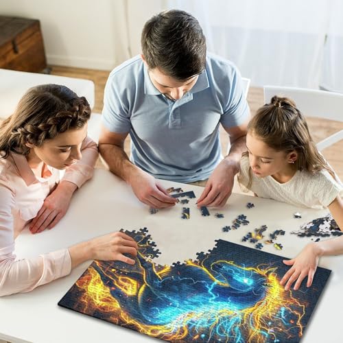 Unmögliches Puzzle für Erwachsene, Pferde mit Blitz, 1000-teiliges Puzzle, Geschenke für Kinder, 1000 Teile (75 x 50 cm) von GQmoney