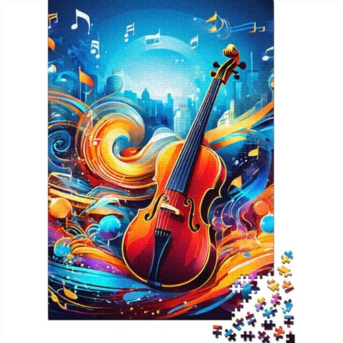 Violin-Musik-Puzzle, Gehirnaufgabe, Papier, rechteckig, für Erwachsene, Teenager, 70 x 50 cm, 1000 Stück von GQmoney