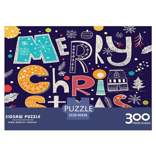 Weihnachtspuzzle mit 300 Teilen für Erwachsene – Puzzles für Teenager – Geschenke – Holzpuzzles – Entspannungspuzzlespiele – Denksport-Puzzle 300 Teile (40 x 28 cm) von GQmoney