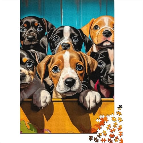 Welpen-Puzzle, Lernspiele, Familienaktivitäten, Premium-Papp-Puzzle für Frauen und Männer, Ostergeschenk, 38 x 26 cm, 1000 Stück von GQmoney