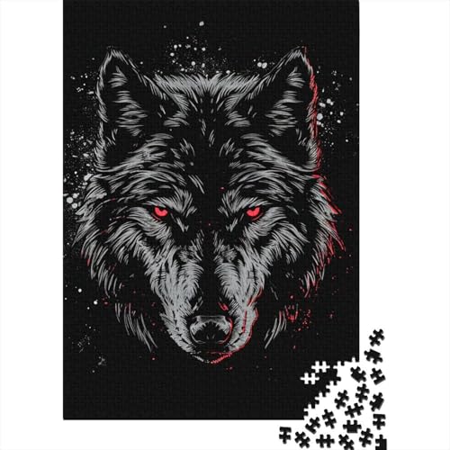 Wolf Puzzle, rechteckig, Pappkarton, 100 % recycelter Karton, Puzzle für Erwachsene und Kinder, Ostergeschenke, 38 x 26 cm, 1000 Teile von GQmoney