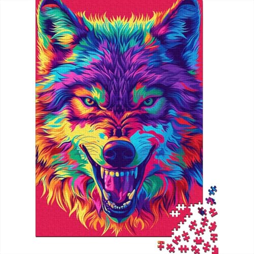 Wolf Puzzle Präzises ineinandergreifendes Papier, rechteckig, Puzzle für Jungen oder Mädchen, 38 x 26 cm, 1000 Teile von GQmoney