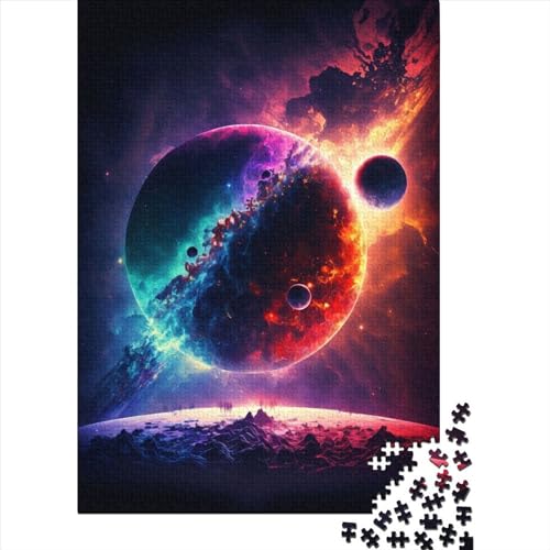 Zusammenbruch der Planeten, Puzzle für Erwachsene, 500 Teile, Holzpuzzle für Erwachsene, Puzzles, Puzzles für Erwachsene, Lernspiel, Herausforderungsspielzeug, 500 Teile (52 x 38 cm) von GQmoney