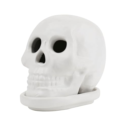 GR Gift Republic 17534 Räucher Totenkopf, Weiß, 20 x 16 x 14 cm von GR Gift Republic