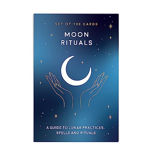 Gift Republic 100 Mond-Ritual-Karten | Selbstpflege-Praktiken, Zaubersprüche, Affirmationen, Blau von GR Gift Republic